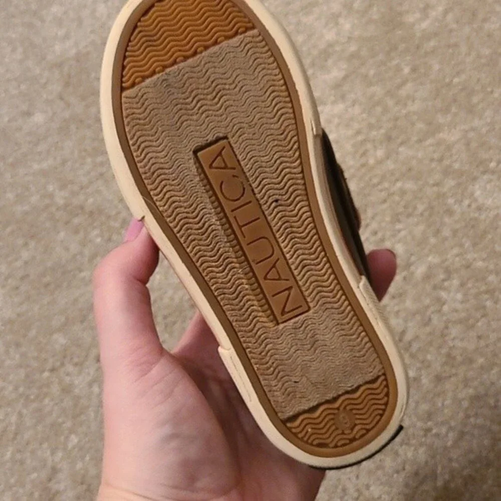 Nautica Toddler Brown Leather Loafer Boat Shoes Size 9